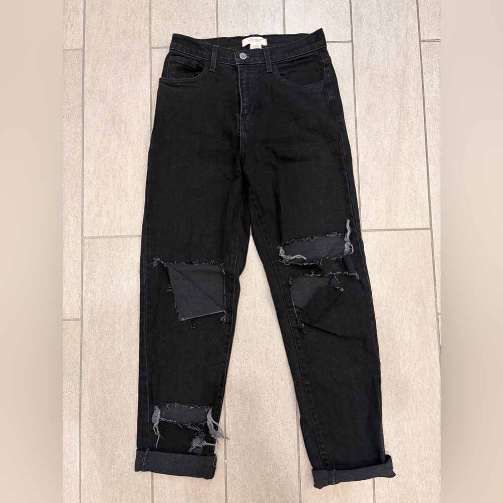Boutique Vibrant m.i.u Black Distressed Denim Jeans